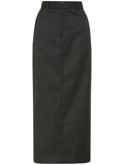 Gilles Pinstripe Pencil Midi Skirt