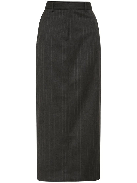 Gilles Pinstripe Pencil Midi Skirt