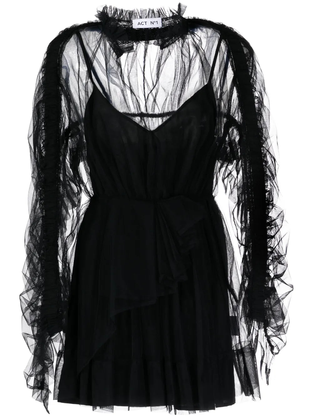 Tulle-Panels Mini Dress