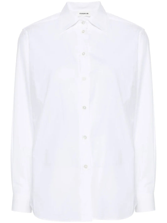 Spread-Collar Cotton Shirt