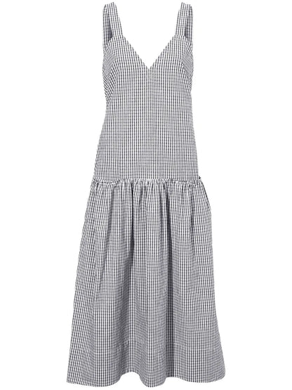 Sasha Grid-Print Midi Dress