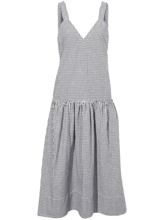 Sasha Grid-Print Midi Dress