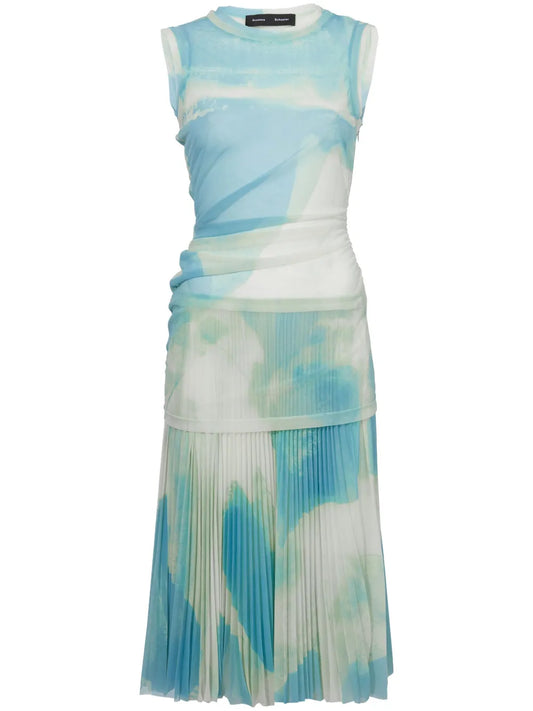 Zoe Abstract-Print Midi Dress