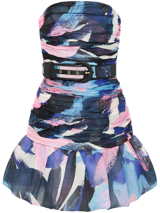 Ruched Belted Minidress