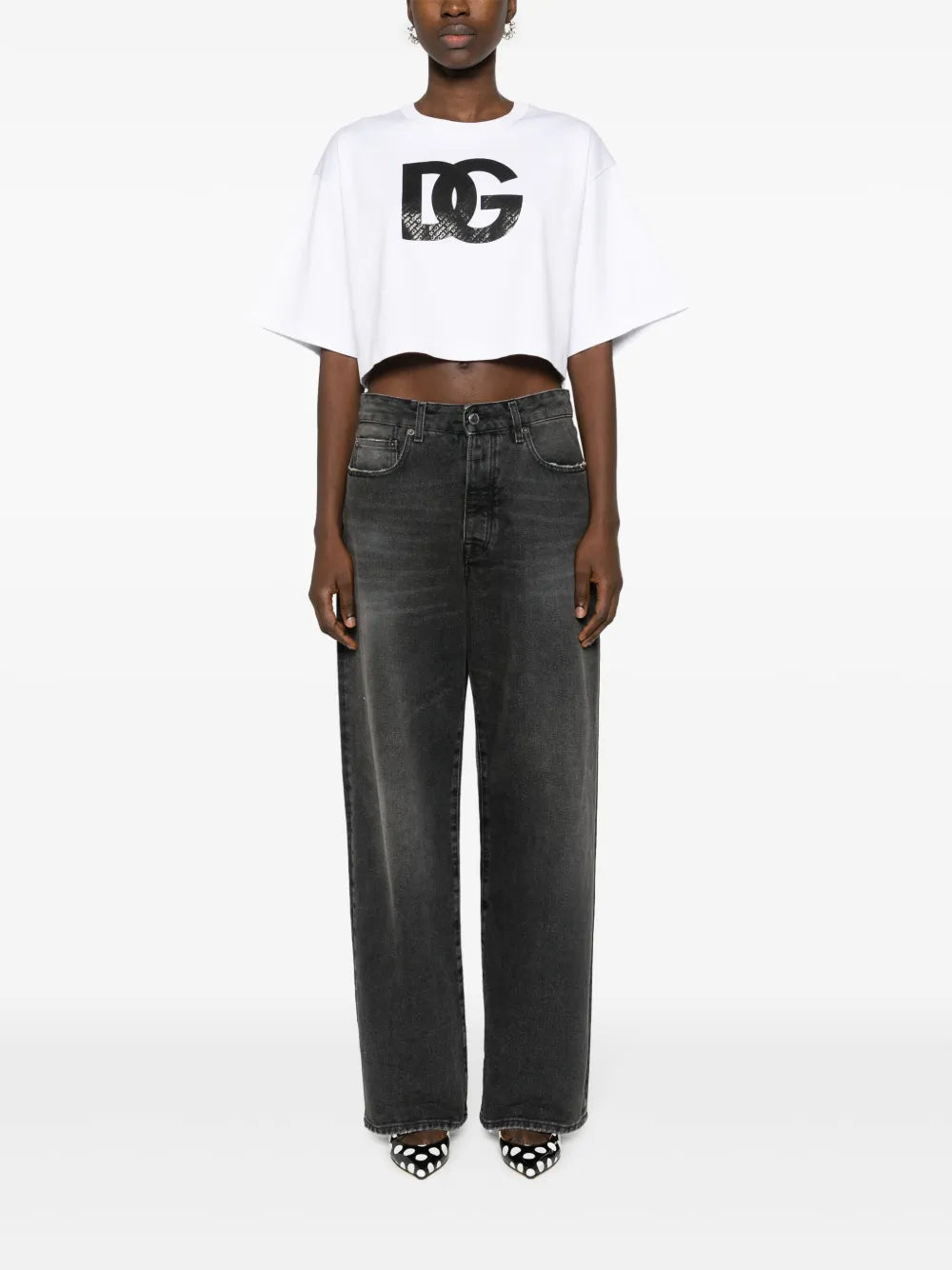 Logo-Print Cropped T-Shirt
