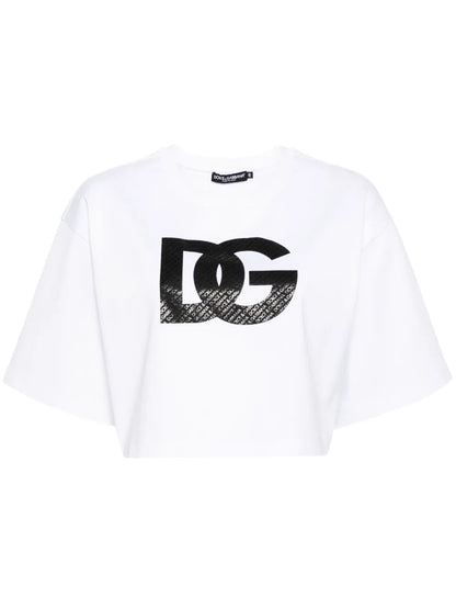 Logo-Print Cropped T-Shirt