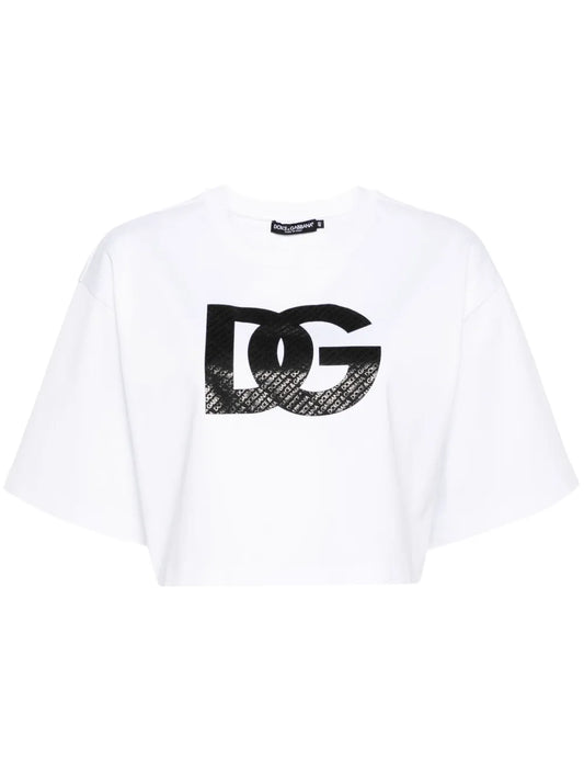 Logo-Print Cropped T-Shirt