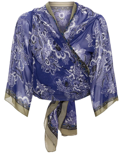 Floral-Print Tied Blouse