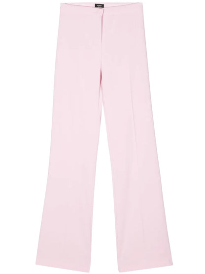 Crepe High-Waist Flared Trousers