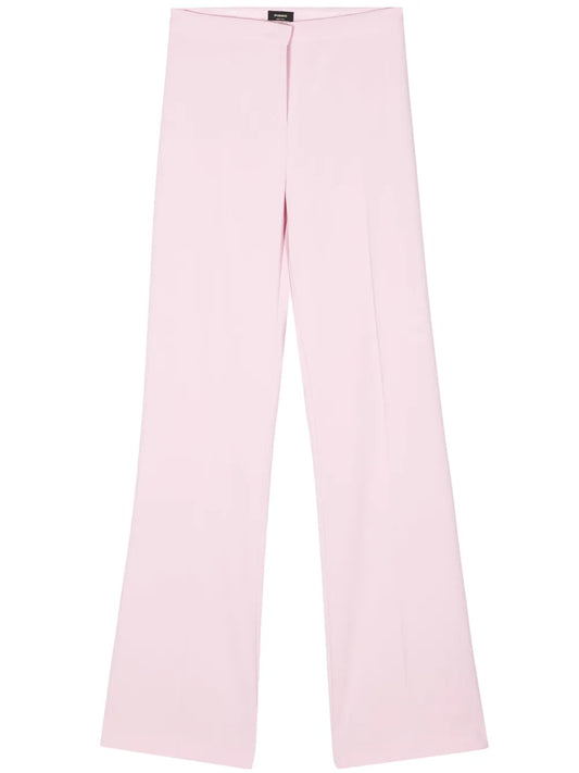 Crepe High-Waist Flared Trousers