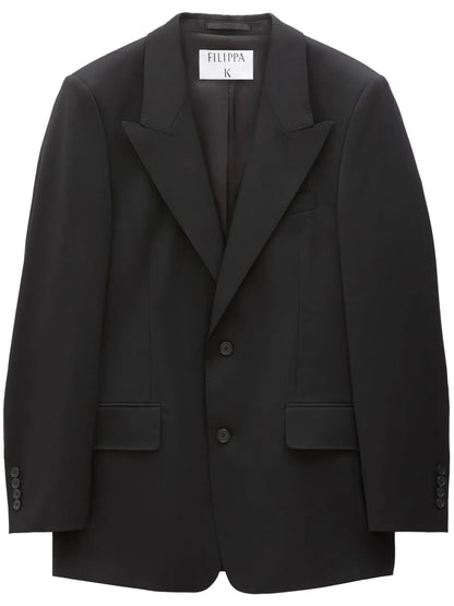 Peak-Lapel Single-Breasted Blazer