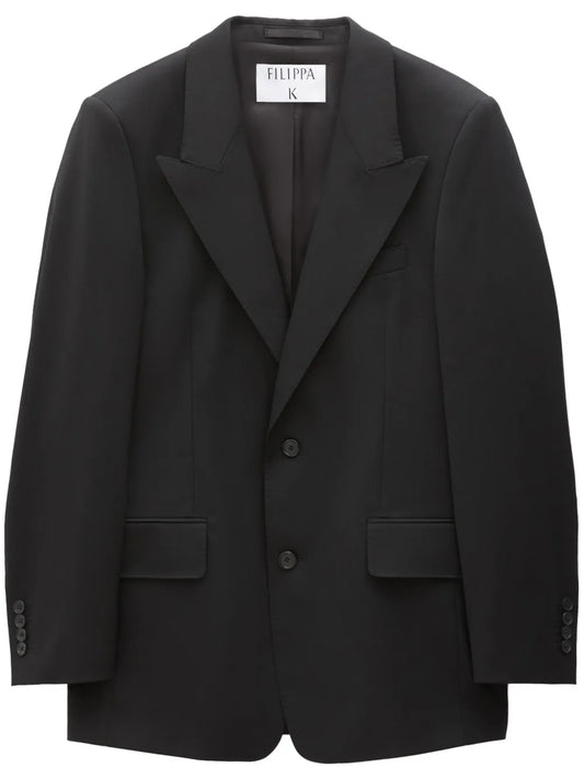 Peak-Lapel Single-Breasted Blazer