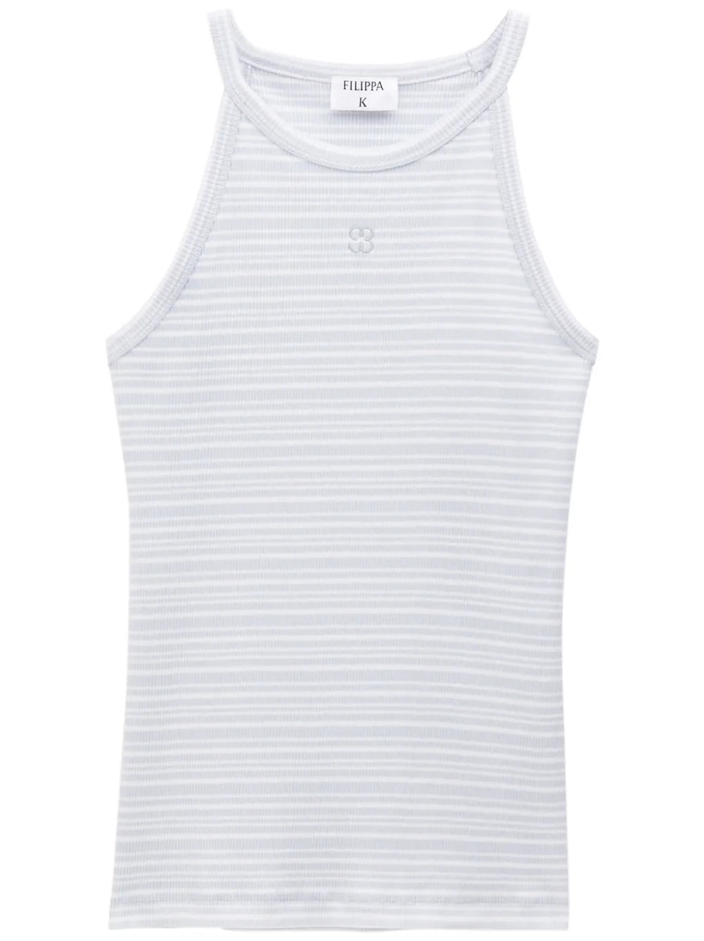 Monogram-Embroidered Striped Organic Cotton Tank Top