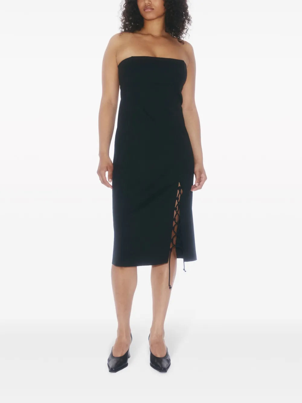 Lace-Up-Detail Tube Dress