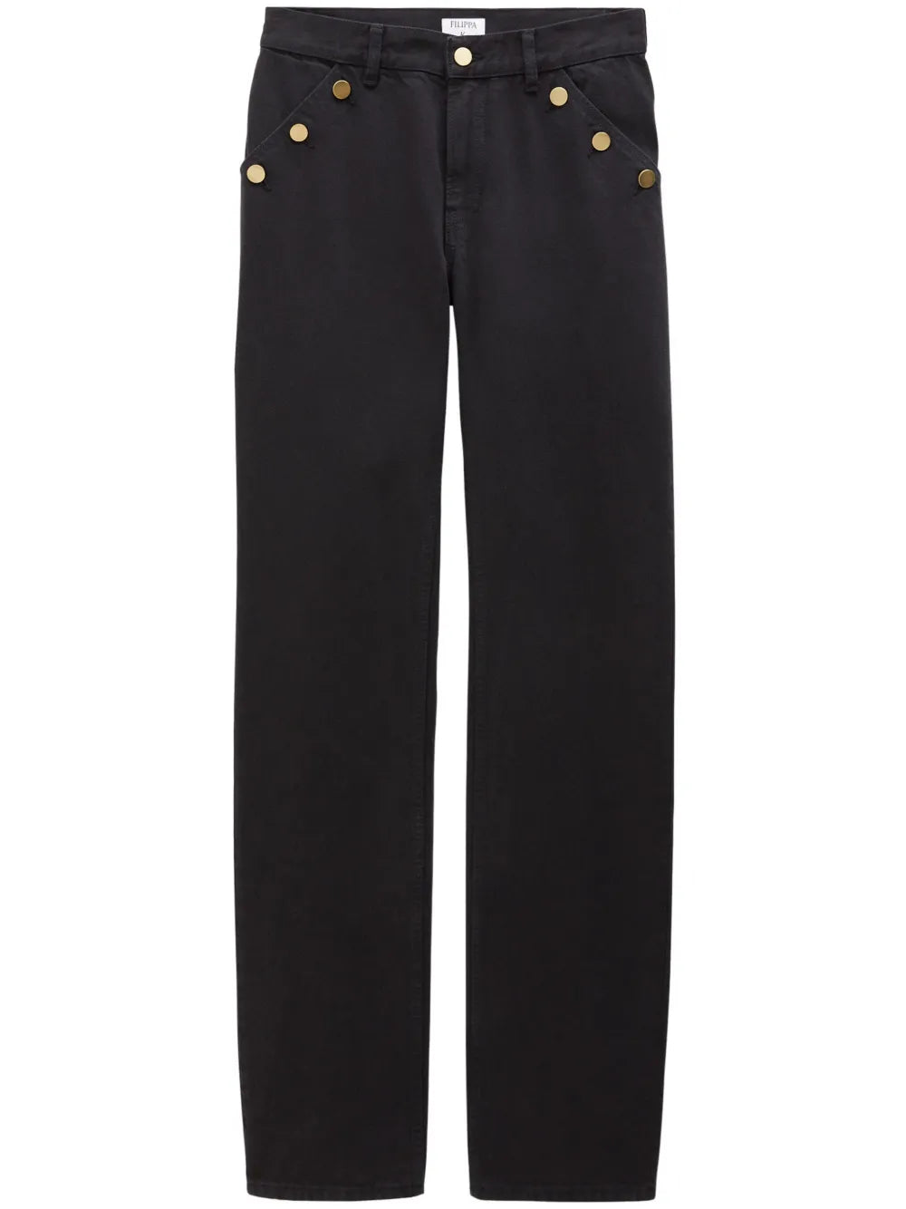 Classic Button-Detail Straight-Leg Jeans