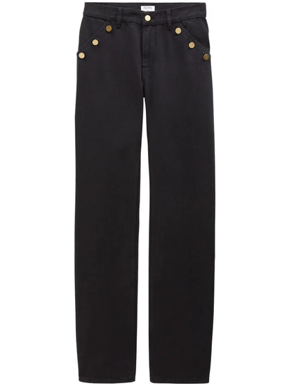Classic Button-Detail Straight-Leg Jeans
