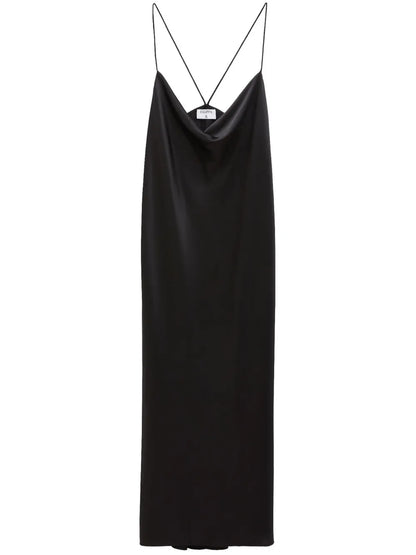 Draped Stretch-Silk Slip Dress