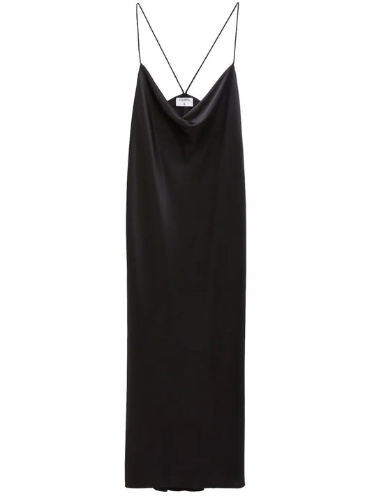 Draped Stretch-Silk Slip Dress