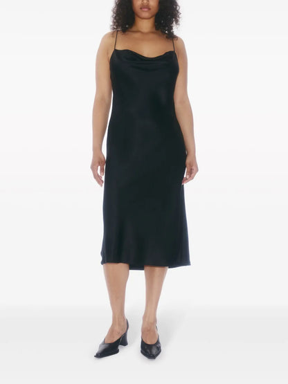 Draped Stretch-Silk Slip Dress