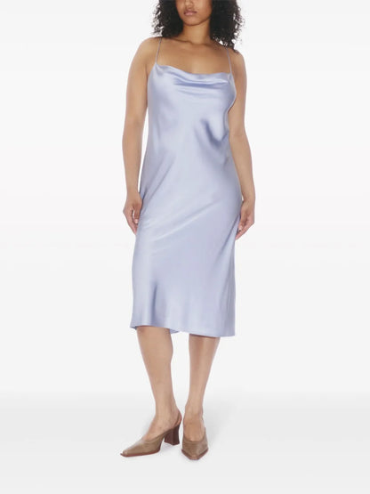 Draped Stretch-Silk Slip Dress