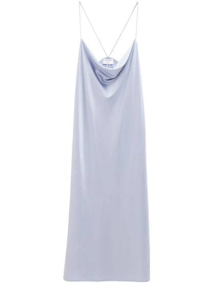 Draped Stretch-Silk Slip Dress