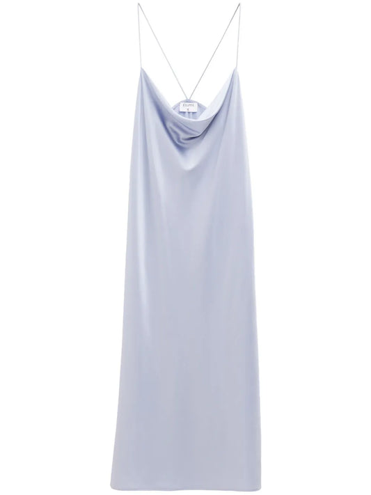 Draped Stretch-Silk Slip Dress