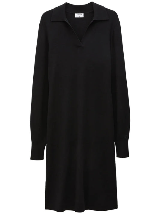 Logo-Embroidered Knitted Polo Dress