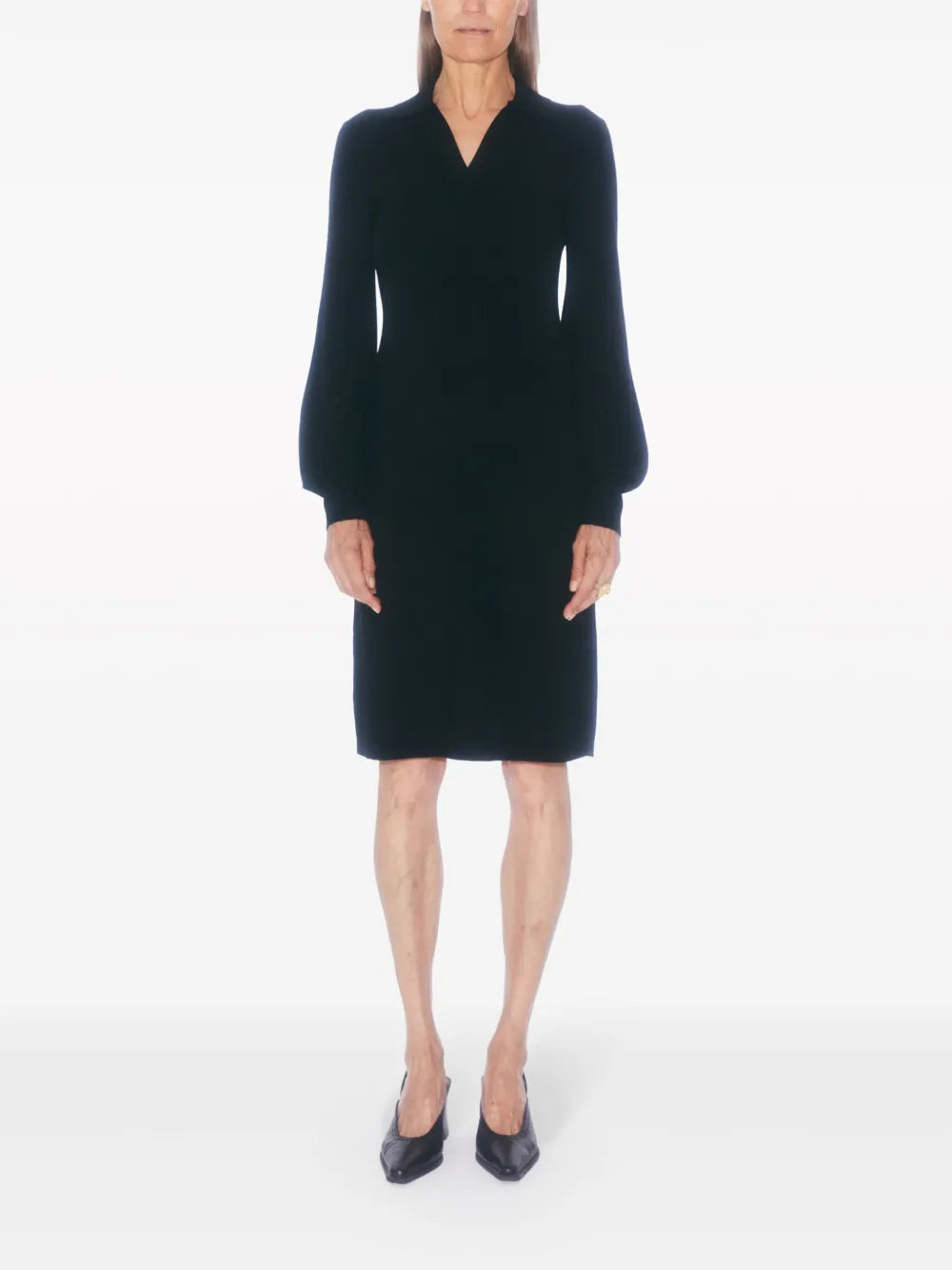 Logo-Embroidered Knitted Polo Dress