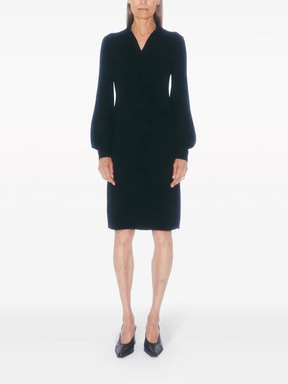 Logo-Embroidered Knitted Polo Dress