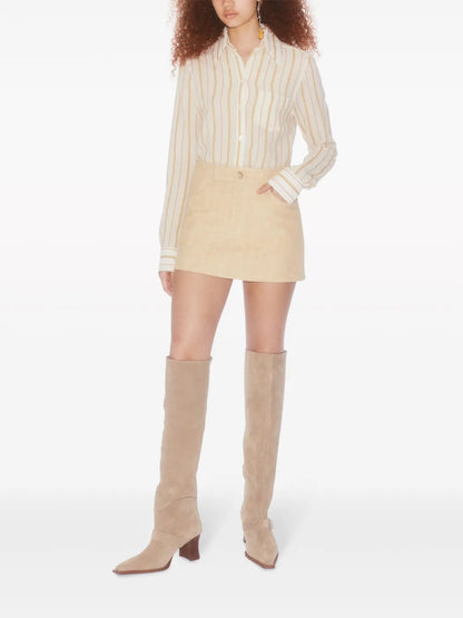 A-Line Cotton-Blend Miniskirt