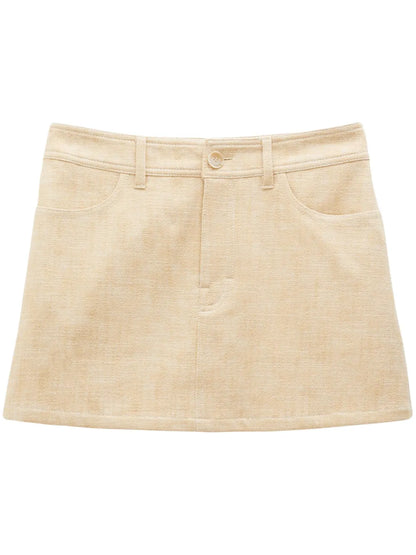 A-Line Cotton-Blend Miniskirt