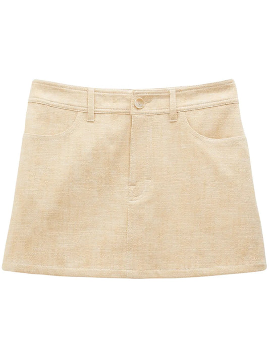 A-Line Cotton-Blend Miniskirt