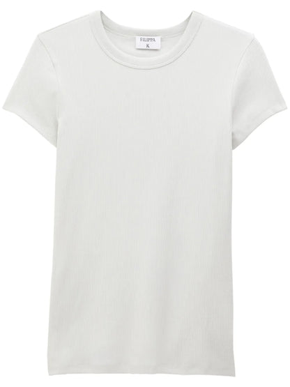 Fine-Ribbed Organic Cotton-Blend T-Shirt