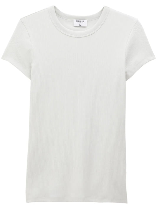 Fine-Ribbed Organic Cotton-Blend T-Shirt