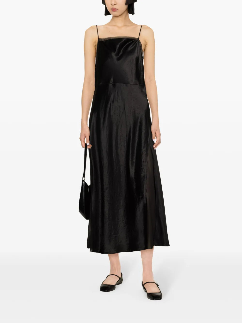 Sheer-Panelled Silk Slip Dress