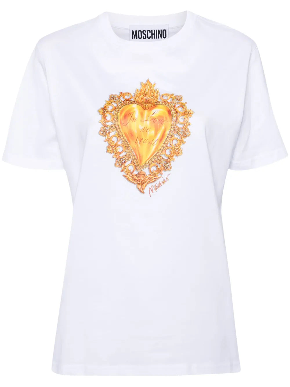 Heart-Print Cotton T-Shirt