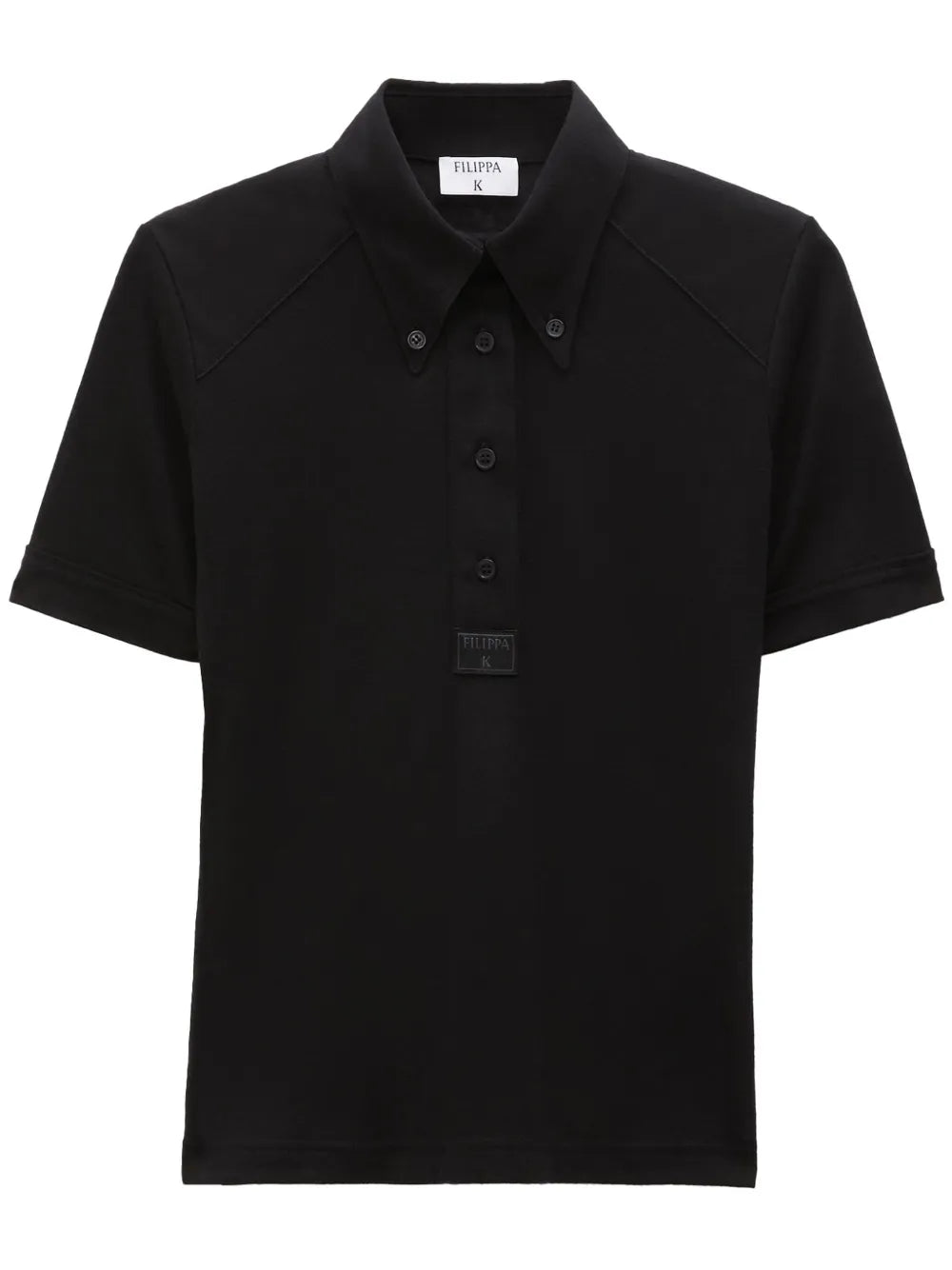 Logo-Patch Fine-Knit Polo Top