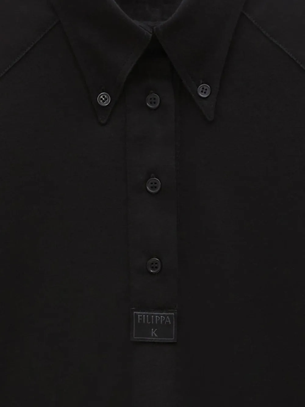Logo-Patch Fine-Knit Polo Top