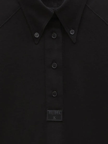 Logo-Patch Fine-Knit Polo Top