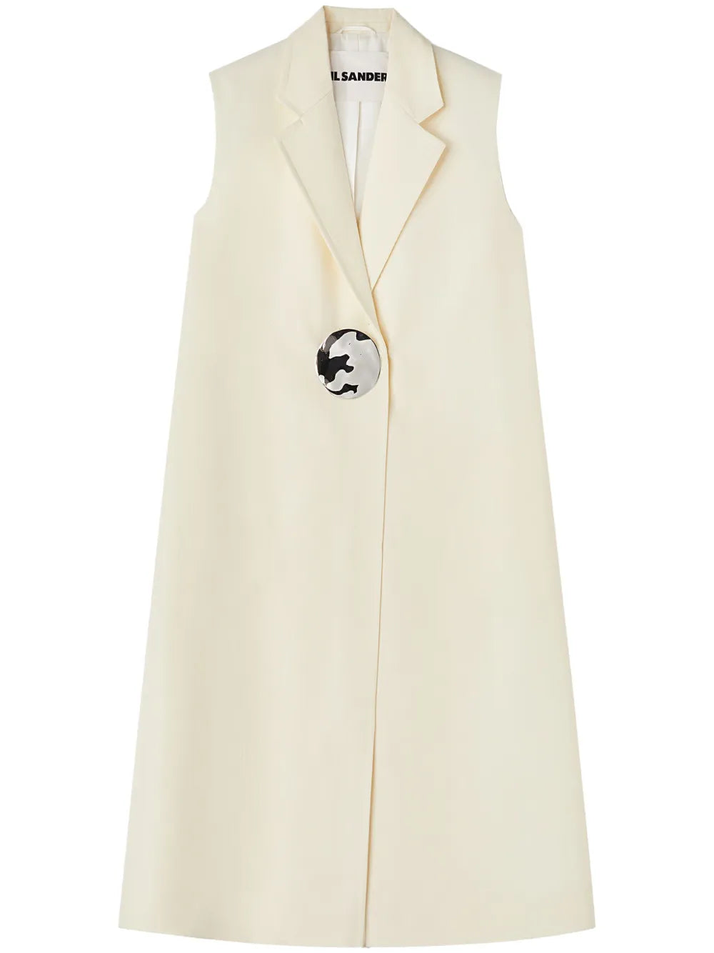 Button-Fastening Tailored Crepe Vest