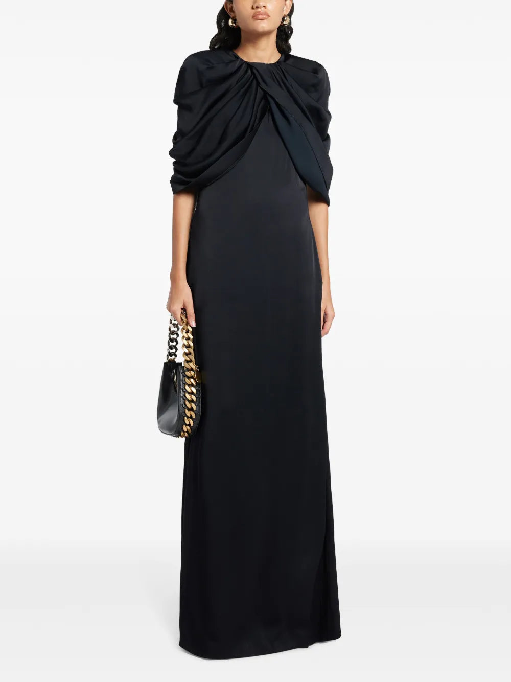 Draped-Sleeve Dress