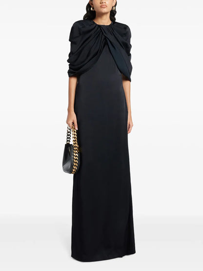 Draped-Sleeve Dress