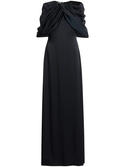 Draped-Sleeve Dress