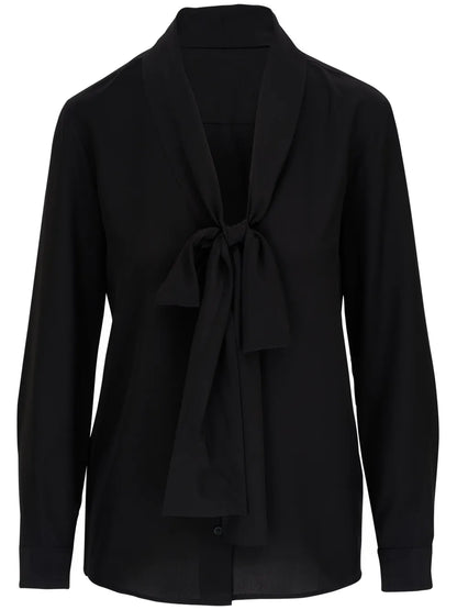 Angelique Tie-Neck Silk Blouse