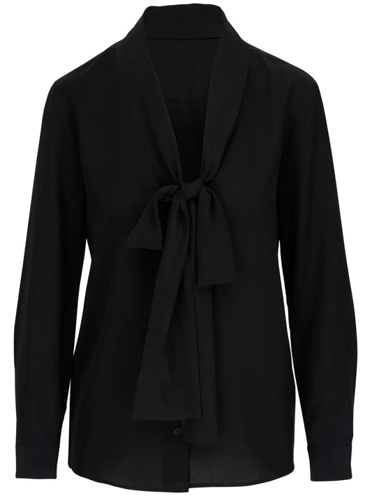 Angelique Tie-Neck Silk Blouse