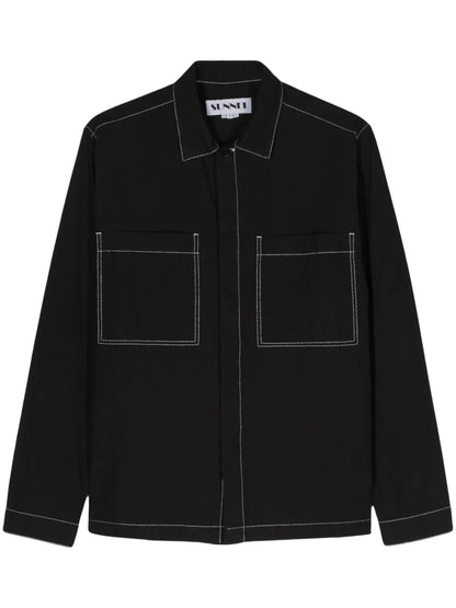 Contrast-Stitching Shirt