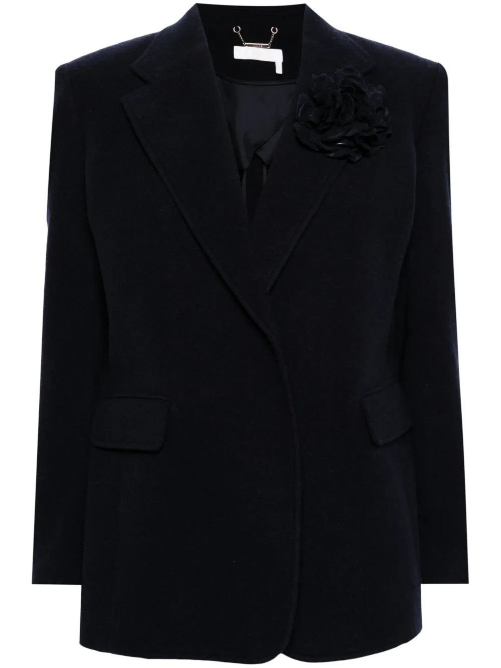 Brooch-Detail Single-Breasted Blazer