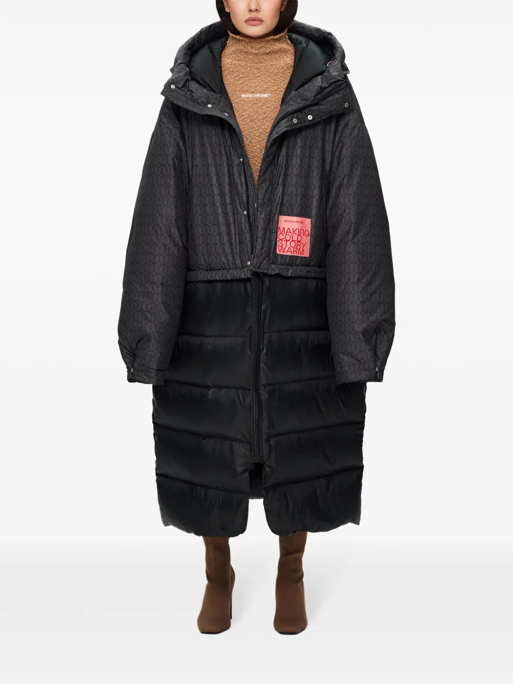 Transform Geometric-Print Down Coat