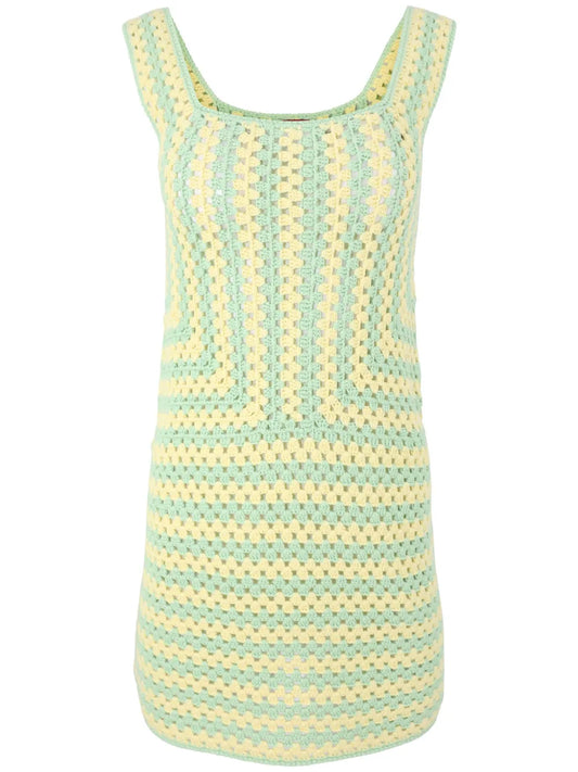Psychedelic Crochet-Knit Dress