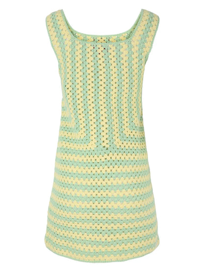 Psychedelic Crochet-Knit Dress
